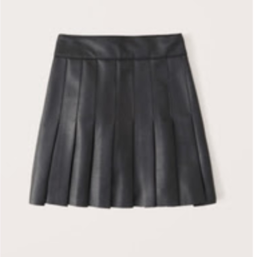 Abercrombie & Fitch Vegan Leather Pleated Skirt